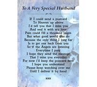 To A Very Special Husband Memorial Graveside Poem Keepsake Card Includes Free Ground Stake F211