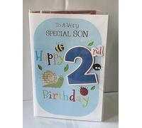 To A Very Special Son Happy 2nd Birthday Card Age 2 2nd Two Bee/Spider/Snail/Ladybird 3D/Foil Detail(PRELUDE44283)