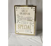 To A Wonderful Great-Grandson Enjoy Every Minute Of Your Special Day Birthday Card Silver/Gold/Black Words Foil Detail(PH45853B)