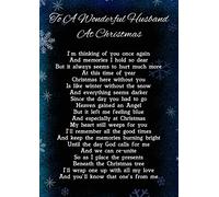 To A Wonderful Husband At Christmas Memorial Graveside Funeral Poem Keepsake Card Includes Free Ground Stake F273
