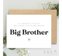 To a wonderful little boy, you're going to be an amazing BIG BROTHER A5 Greeting Card & envelope Promoted to Big Brother card Sibling Reveal