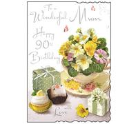 To a wonderful mum Happy 90th Birthday - Card