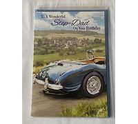 To A Wonderful Step-Dad On Your Birthday Card Blue Car/Countryside Foil Detail(NC-VA128)