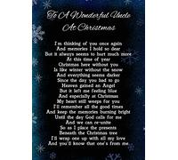 To A Wonderful Uncle At Christmas Memorial Graveside Funeral Poem Keepsake Card Includes Free Ground Stake F277