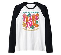 to All My Teachers Thank You Retro Teacher Appreciation Week Raglan Baseball Tee