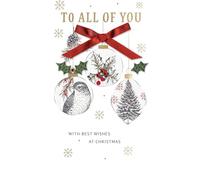 To All Of You Baubles Embellished Christmas Card Hand-Finished Champagne Cards