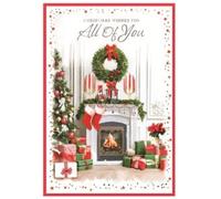 To All of You Christmas Card - Festive Scene - Size: 7.5" x 5.25" (C50-D)
