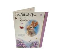 To All Of You Rabbit Floral Design Easter Card