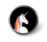 To Be A U-nicorn Round Badge Pin Metal Memorial Brooch Button Lapel Pins for Backpack Wedding