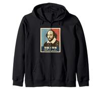 To Be Or Not To Be Famous Shakespeare’s Quote Retro Portrait Zip Hoodie