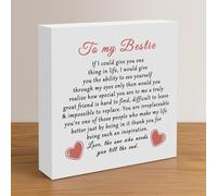 To Bestie Gift Thank You Gift for Bestie BFF Wood Sign Desk Decor for Home Office Appreciation Gift for Best Friend Sister Friendship Gift for Friend Forever Friends Gifts Christmas Birthday Gift
