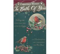 To both of You Christmas Card, Traditional Xmas Robin Design, 23 x 15 cm