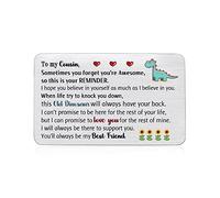 To Cousin Wallet Insert Card Birthday Gifts Inspirational Personalized Graduation Distance Gift Encourage Present Mini Love Pocket Card Go to University Keepsake Christmas Dinosaur Awesome Reminder