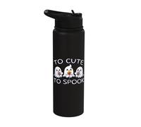 to Cute to Spook Candy Lollipop Ghosts Stainless Steel Insulated Water Bottle
