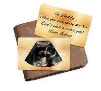To Daddy Now You Can Carry Me Too Metal Wallet Insert Card,Personalized 1st Fathers Day Ultrasound Wallet Insert Card, Baby Ultrasound Gift For Dad,New Dad Personalized Gift (Style-03)
