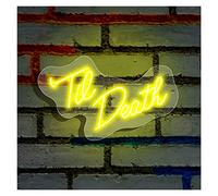 To Death Neon Lights Signs Personalized Custom Large LED Acrylic Light Up Neon Sign For Bedroom For Wall Decor Wedding Bar Party Outdoor Happy Birthday(Lemon yellow,70X38cm)