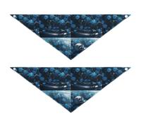to Die Surrounded by Blue Roses Bulk Dog Bandanas Adjustable Dog Breed Bib Cute Pet Holiday Set for Dogs Cats 2 Pack