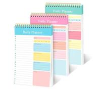 To Do List Notebook, 3 Pads To Do List Notepad, Daily Planner Notebook, Undated To Do List Organiser Notebook, A5 Spiral 60 Pages Things to Do Today Notebook Pads for Study Work Office(7.9x5.1")