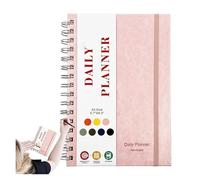 To Do List Notebook Undated Workout Journal Hard Cover Fitness Logbook Habit Tracker School Supplies Daily Work Planner For(Pink)