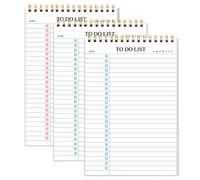 To Do List Notepad 3 Pack, Undated Daily Planner Notepad With To Do List Notebook Checklist Planner Spiral Waterproof Notepad for Office Supplies, School Planner, 52 Sheets/Pack, 5.5"*8.3" A5 Size