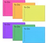 to-Do List Notepad, 9-Pack 3"x4" Lined Planner Pads - 450 Self-Stick Memo Sheets for Office Home School (Simple Colors, Adhesive Reminders)