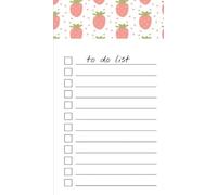To Do List Notepad: Cute Strawberry Pattern, Checklist, Task Planner, Grocery Shopping List Notebook, Planning, Organizing