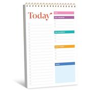 To Do List Notepad, Daily Planner Notebook with 52 Tear-off Sheets, Undated Writing Organizer for Daily Tasks and Goal, Coiled Task Track Checklist Productivity Pad for Office, Classroom, Home, School
