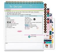 To Do List Notepad, Spiral Bound Undated Daily Planner, 52 Sheets 8.5" X 10.5" Tear Off Task Planning Pad with Checklist, For Work Office Home