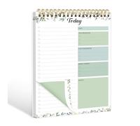 To Do List Notepad - Undate To Do List Planner for Work with 52 Sheets, 6.5" x 9.8" Checklist Productivity Organizer with Hourly Schedule for Task Management-Verdant