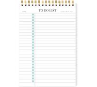 To Do List Notepad, Undated Daily Planner Notepad with To Do List Notebook Checklist Planner Spiral Waterproof Cover Notepad for Office Supplies, School Planner, Green, 52 Sheets, 5.5"*8.3" A5 Size