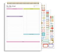 To Do List Notepad Undated, Daily To Do List Notebook (8.5"x 11") Spiral Daily Task Hourly Schedule Planning Pad with Checklist Suitable for Office, Home and School 104 Pages