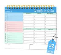 To Do List Notepad - Weekly Planner Pad, A4 Undated Weekly Desk Planner for Work 8.5"×11", 52 Sheets To Do List Notebook for Work Study, To Do List Pad Checklist Perfect for Enhanced Productivity