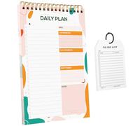 to Do List Notepad with Pocket Notebook, Undated Daily Planner 52 Sheets/Pad Tear Off Memo Pads for Home, College, Work or School Checklist,Goals, Reminders, Notes