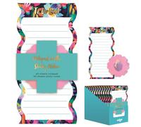 to Do List Notepad with Sticky Notes - Tear Off Shopping List Pad 60 Sheets 100gsm Paper - Floral Design Memo Planner with 40 Flower Sticky Notes FSC Paper Organiser for Home Office School Tasks