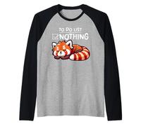 to Do List Nothing Lazy Red Panda Bear Sleeping Red Panda Raglan Baseball Tee