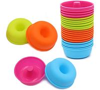 To encounter 24Pack Silicone Donut Pans for Baking, Nonstick Round Doughnut, Reusable Baking Cups, Muffin Cupcake Molds, 2.5 Ounces Bagel Pan