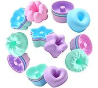 To Encounter 24Pack Silicone Molds - Nonstick 3 3/4 inch Full-Size Silicone Donut Mold, Baking Cups, Donut Pan, Muffin, Jello, Bagel Pan - Oven, Microwave, Dishwasher Safe