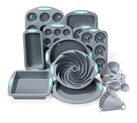 To encounter 27 in 1 Silicone Baking Set - 10 Silicone Baking Cake Pan, Cake Molds, Baking Sheet, Donut Muffin Pan with Measuring Cups and Spoons Set
