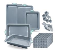 To encounter 28 Pieces Silicone Baking Sheet Pans Set, Non-Stick Silicone Cookie Sheet with Baking Mats, Heat Resistant Baking Tray Sets, with Metal Reinforced Frame More Strength, Light Grey