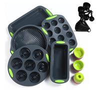 To Encounter 41-Piece Silicone Baking Set, Cake Molds, Donut Pan, Muffin Pan with 36 Silicone Baking Cups, Dishwasher Safe