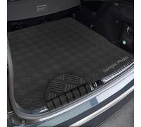 To fit Kia E-Soul Electric [upper] (2020+) [upper floor with a tool set] Tailored Checker Rubber Boot Mat + Black Ribbed Ribbed Trim [CHECK-100770B]
