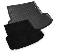 To Fit SHARAN 7 seats 2010-2020 [(with the third row of seats folded)] Tailored PVC Boot Liner/Mat/Tray + Black Anti Slip Carpet Insert
