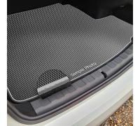 To fit Skoda Karoq (2017+) Space Saver Tyre Diamond Rubber Bootmat + Grey & Silver Trim [101538B]