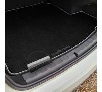 To fit Skoda Karoq (2017+) Tailored Black Carpet Boot Mat + Grey & Silver Dual Trim (Space Saver Tyre)
