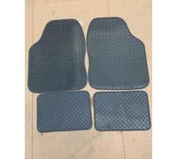 TO FIT: VAUXHALL ASTRA ELITE (2010-2015) - UNIVERSAL RUBBER CAR FLOOR MATS BLACK WITH BLACK TRIM - 4 PIECE SET