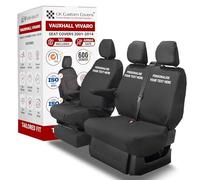 To Fit Vauxhall Vivaro Seat Covers 2001-2014 Front Set | Waterproof & Heavy Duty, Airbag Compatible, Easy To Fit, Personalisation Available - Tailored Driver & Double Passenger Black