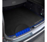 To fit Vauxhall Zafira C Tourer (2012+) Tailored Black Carpet Boot Mat + Blue Ribbed Trim