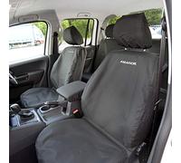 To Fit VW Amarok Seat Covers 2011-2022 Front Set | Waterproof & Heavy Duty, Airbag Compatible, Easy To Fit, Personalisation Available - Tailored Driver & Passenger Black