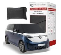 To Fit VW ID. Buzz Windscreen Cover 2022 On - Sun Shade & Frost Protector | Summer UV Protection, Blackout for Privacy, Breathable & Waterproof Fabric, Easy to Fit VW ID. Buzz Accessories, Black