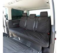 To Fit VW Transporter T5/T5.1 Caravelle Seat Covers 2003-2015 Rear Set | Waterproof & Heavy Duty, Airbag Compatible, Easy To Fit - Tailored 3rd Row Bench Seat Black